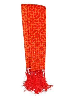 COACH Silk Rhinestone Fringe Twilly/Skinny Scarf/Bandeau